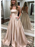Strapless Satin Prom Dresses With Pockets LBQ1140